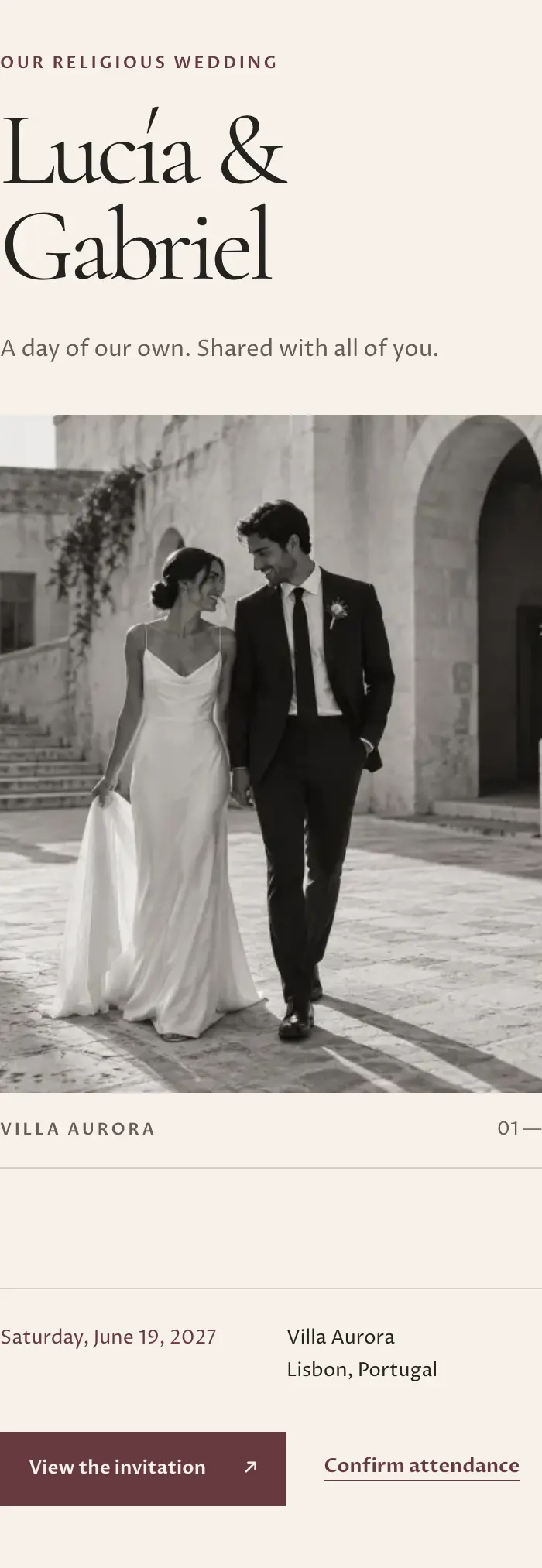 Cover of the Contemporary editorial design, with Lucía and Gabriel, a fictional couple.
